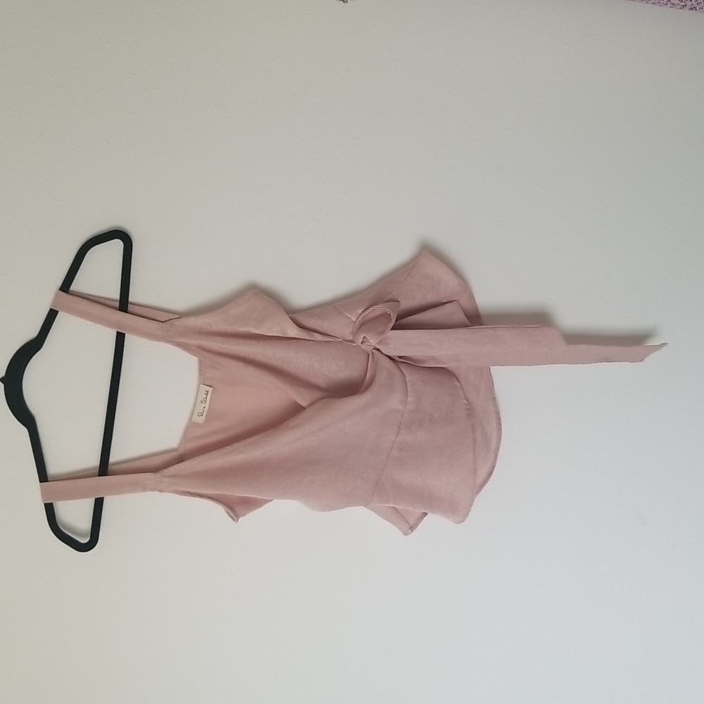 Bri's Worl,  Used Side tie blouse, pink blush color, size Small.
